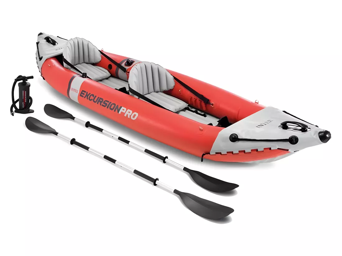 Kit canoë gonflable 2 places Excursion Pro K2 avec rames et gonfleur - Intex