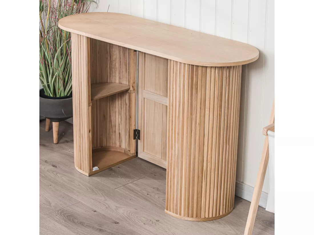 Console en bois coloris naturel