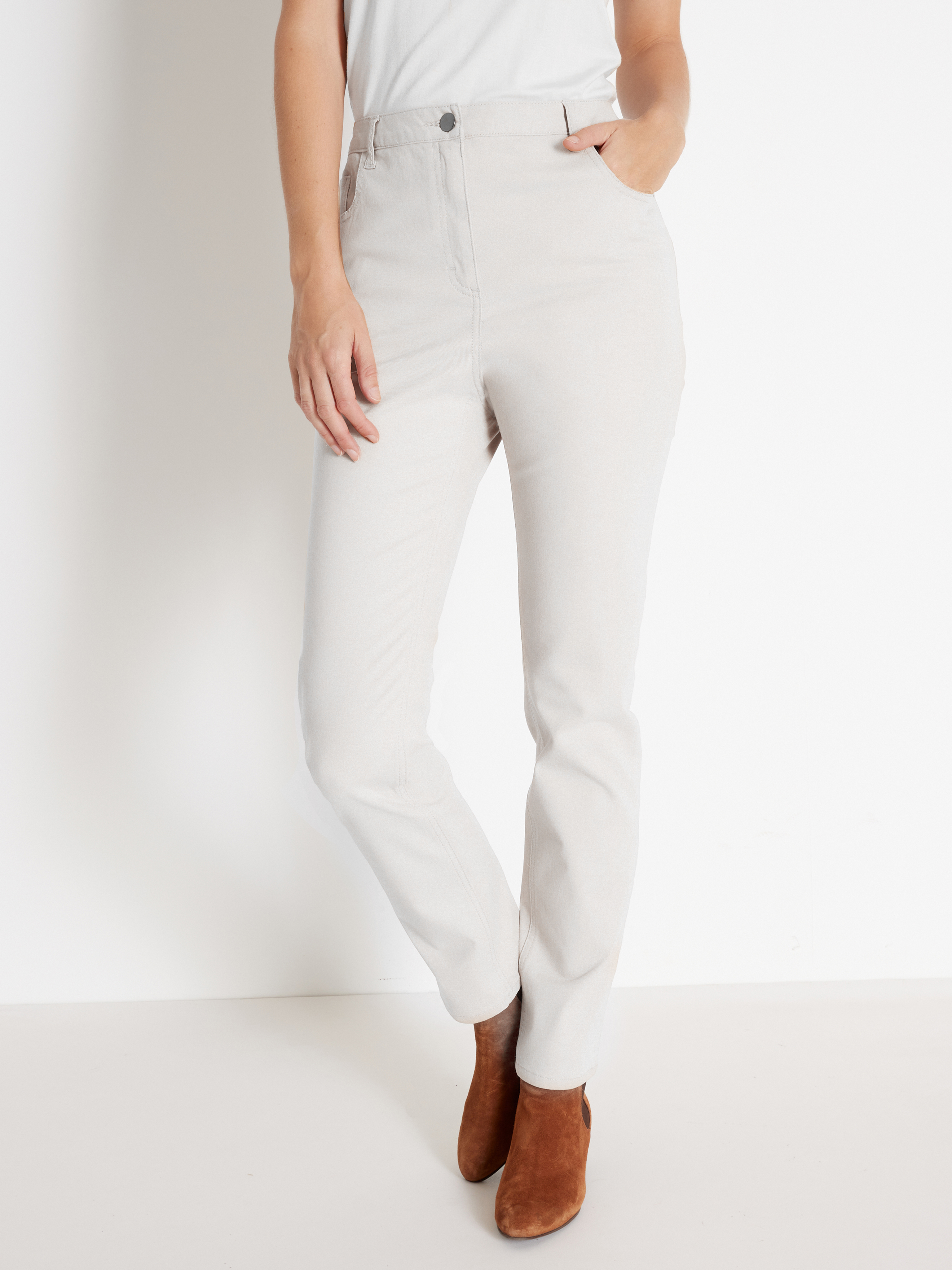 Pantalon 5 poches, spécial ventre rond