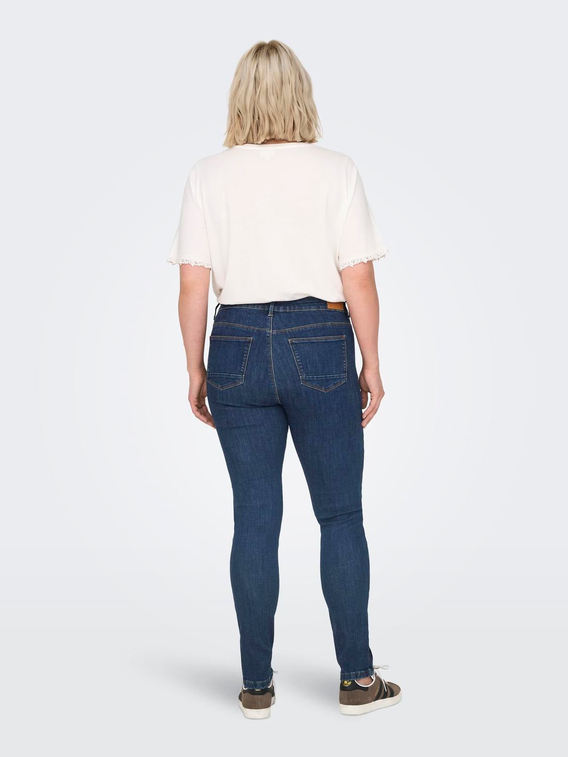 CARKARLA Mittlere Taille Skinny Fit Jeans Dark Blue Denim