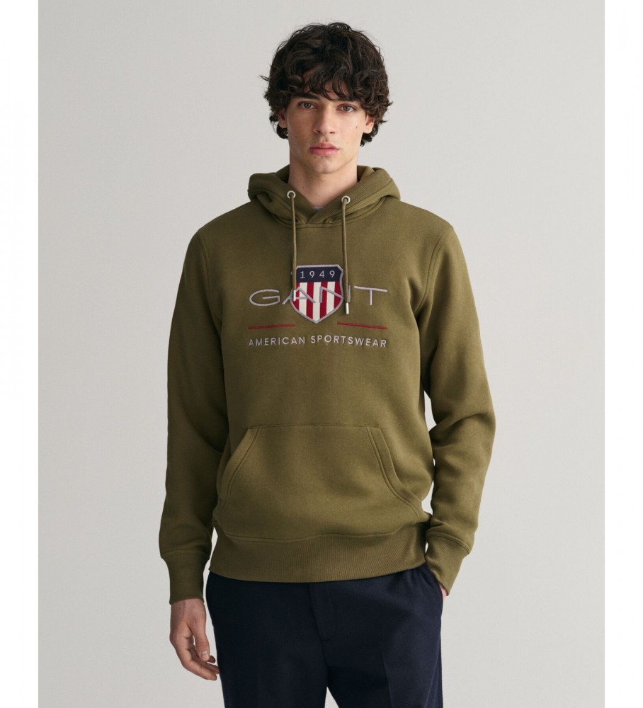 Moletom verde com capuz Gant Archive Shield