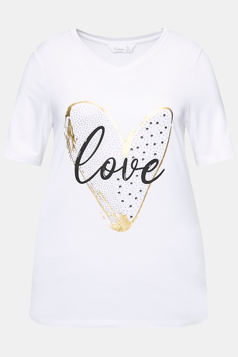 T-Shirt, A-Linie, LOVE Herz, Halbarm