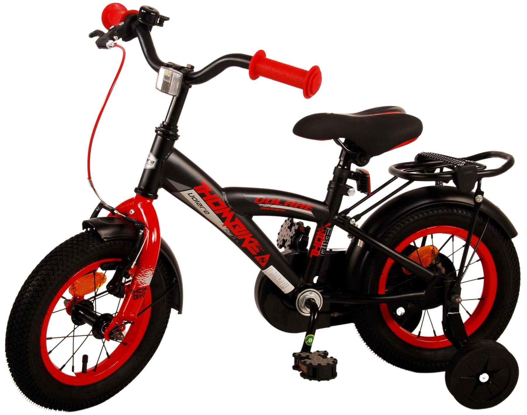 TPFSports Thombike Kinderfahrrad - Jungen - 12 Zoll - Rücktritt + Handbremse - Schwarz/Gelb