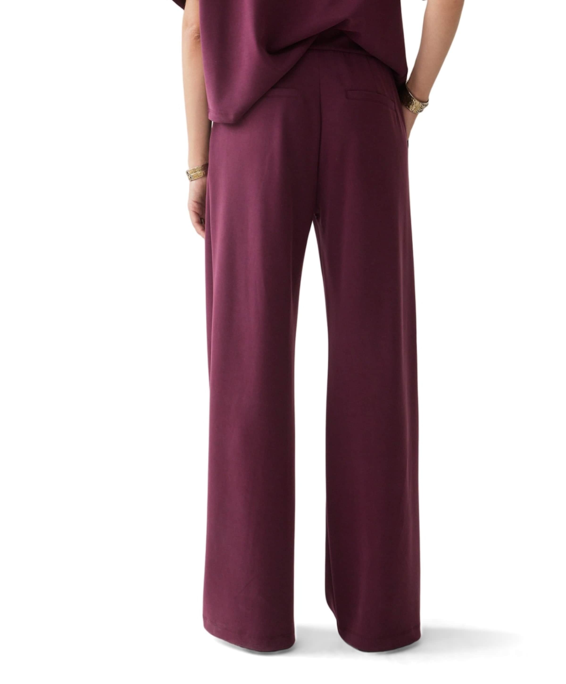 Summum Woman Wide leg Soft scuba dames broek bordeaux