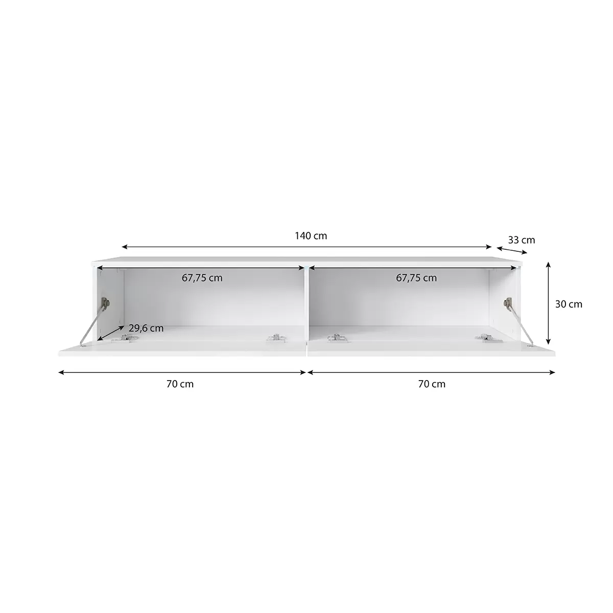 Lowboard Punat D140 Eiche,weiss