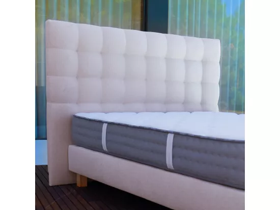 Tête de lit capitonnée DROW en tissu haute qualité couleur beige - longueur 122 x largeur 160 cm