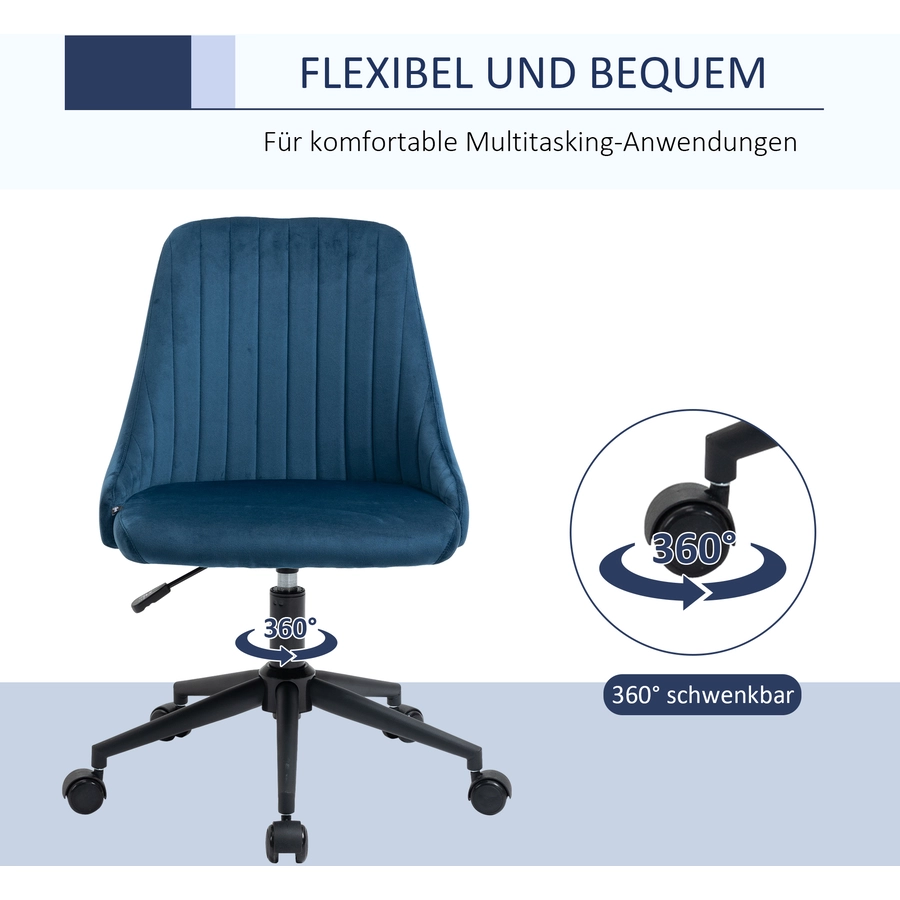 Vinsetto Bürostuhl ergonomisch geformt, high-end gaslift Blau