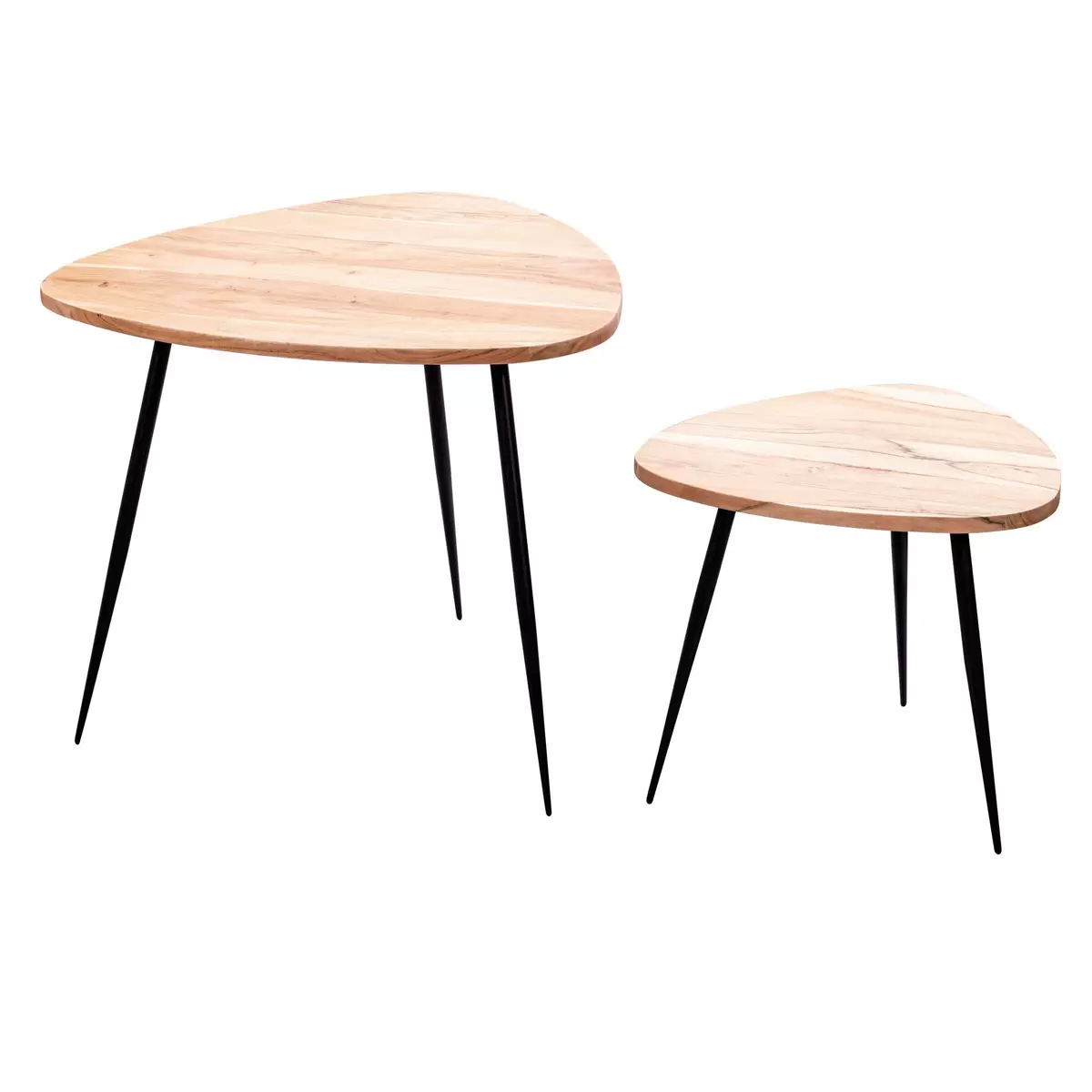 Beistelltisch 2er Set Aubenas hellbraun,schwarz