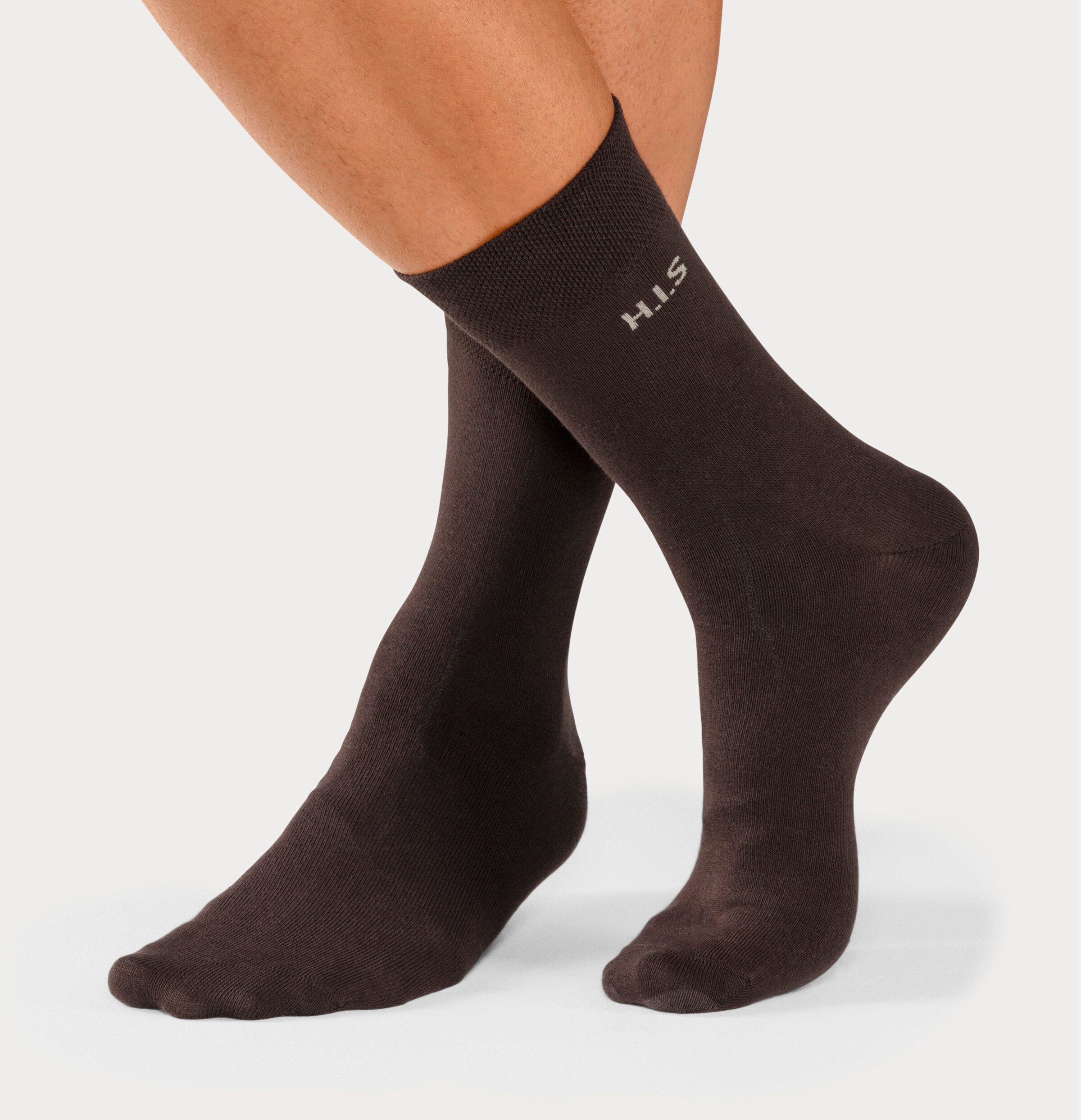H.I.S Socken in 2x braun-beige, 2x braun