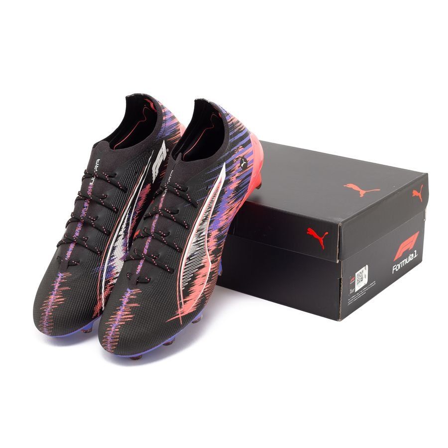 PUMA Ultra 5 Ultimate FG Formula 1 - Noir/Blanc/Crépuscule/Dark Amethyst ÉDITION LIMITÉE