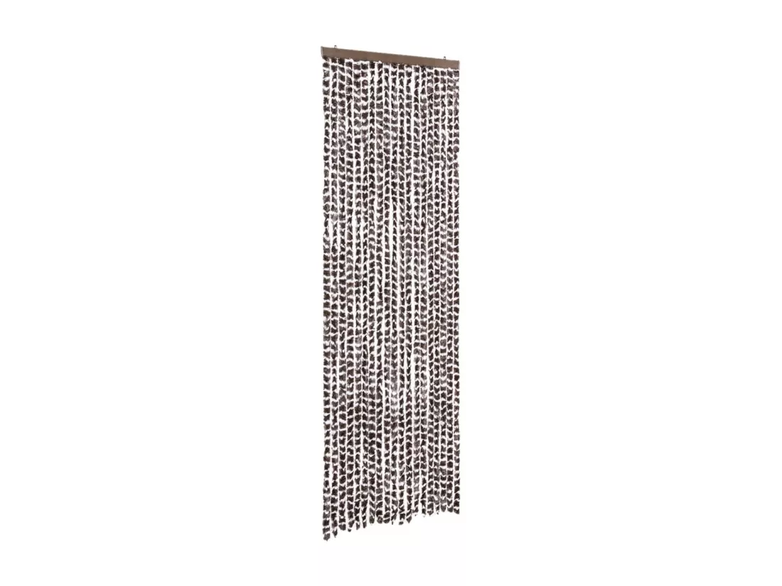Rideau anti-mouches marron et blanc 56x200 cm chenille