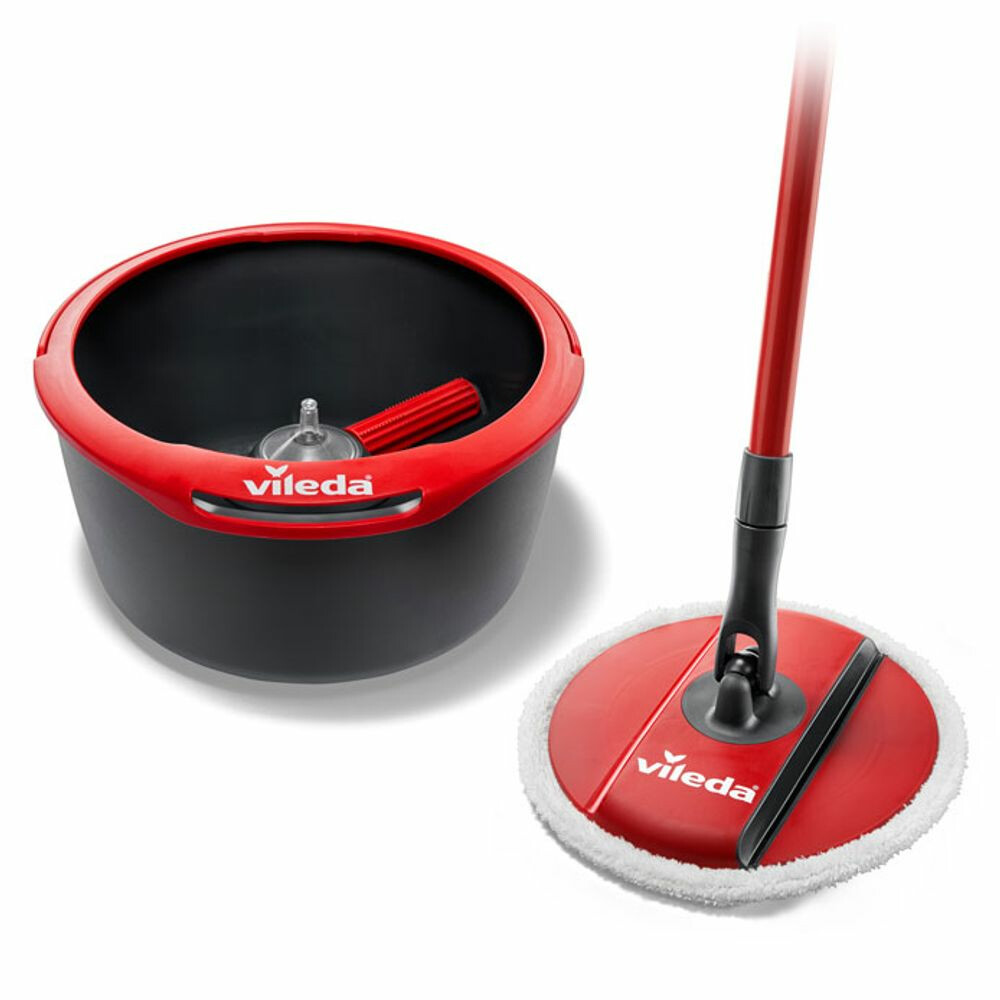 Vileda Spin & Clean Mop Complete Set Rood en Zwart1 set