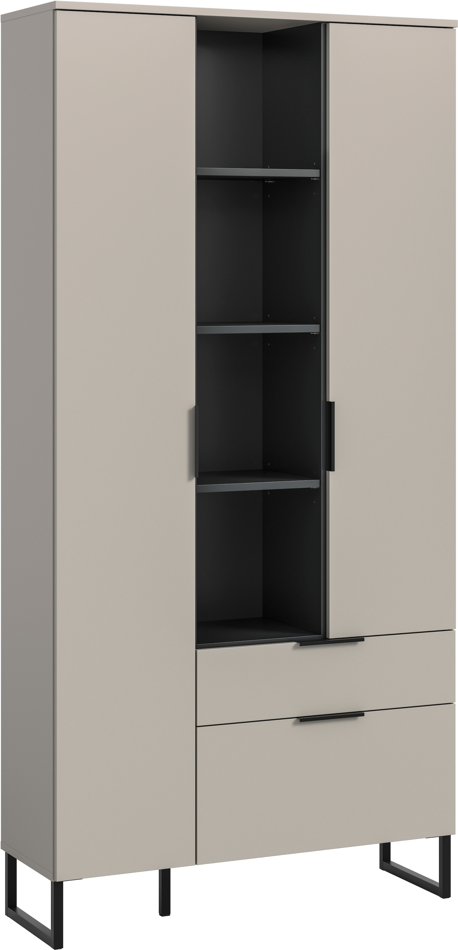 INOSIGN Mehrzweckschrank »ADIO, Höhe 192 cm, 2 Türen, 1 Schubkasten, 1 Klappe, mit Metall-Kufen« 1 Stk. tlg. Schrank, Wohnzimmerschrank, Hochschrank, Stauraumschrank, Highboard