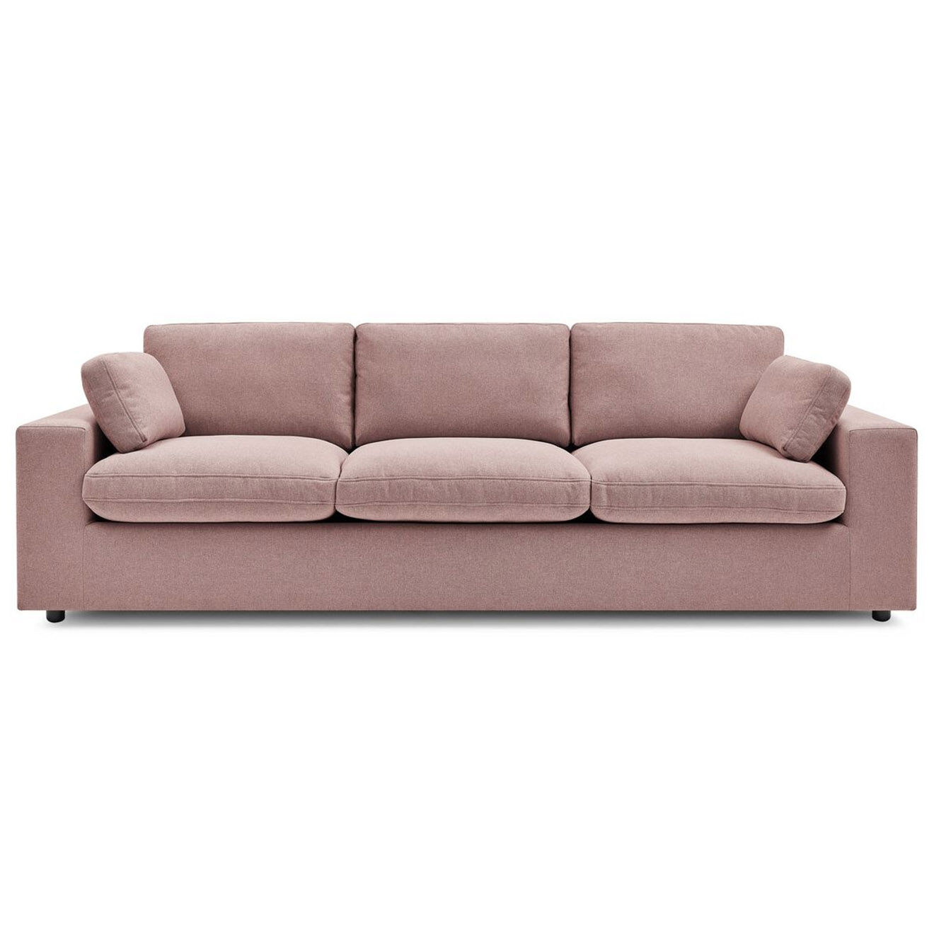 Bobochic Canapé droit fixe 3 places belair rose - 250x93x80 cm