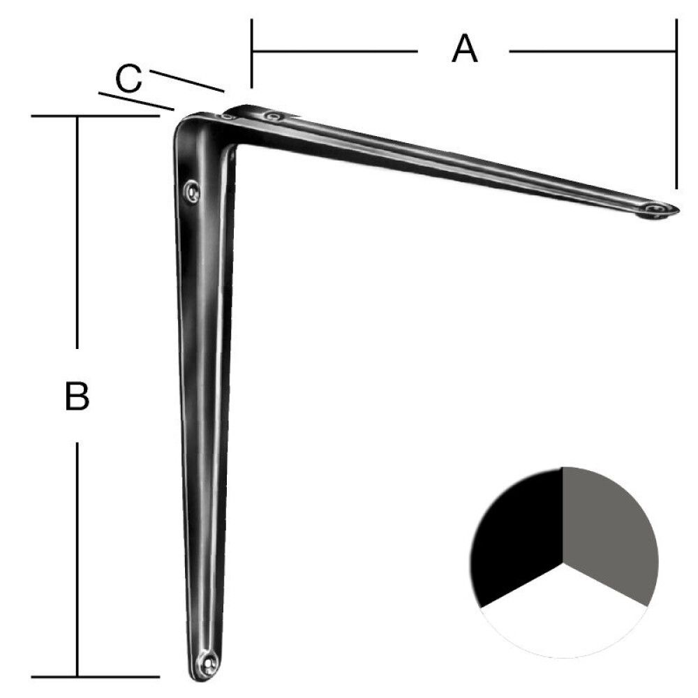 HYLLEKNEKT VORMANN 250X300MM GRÅ