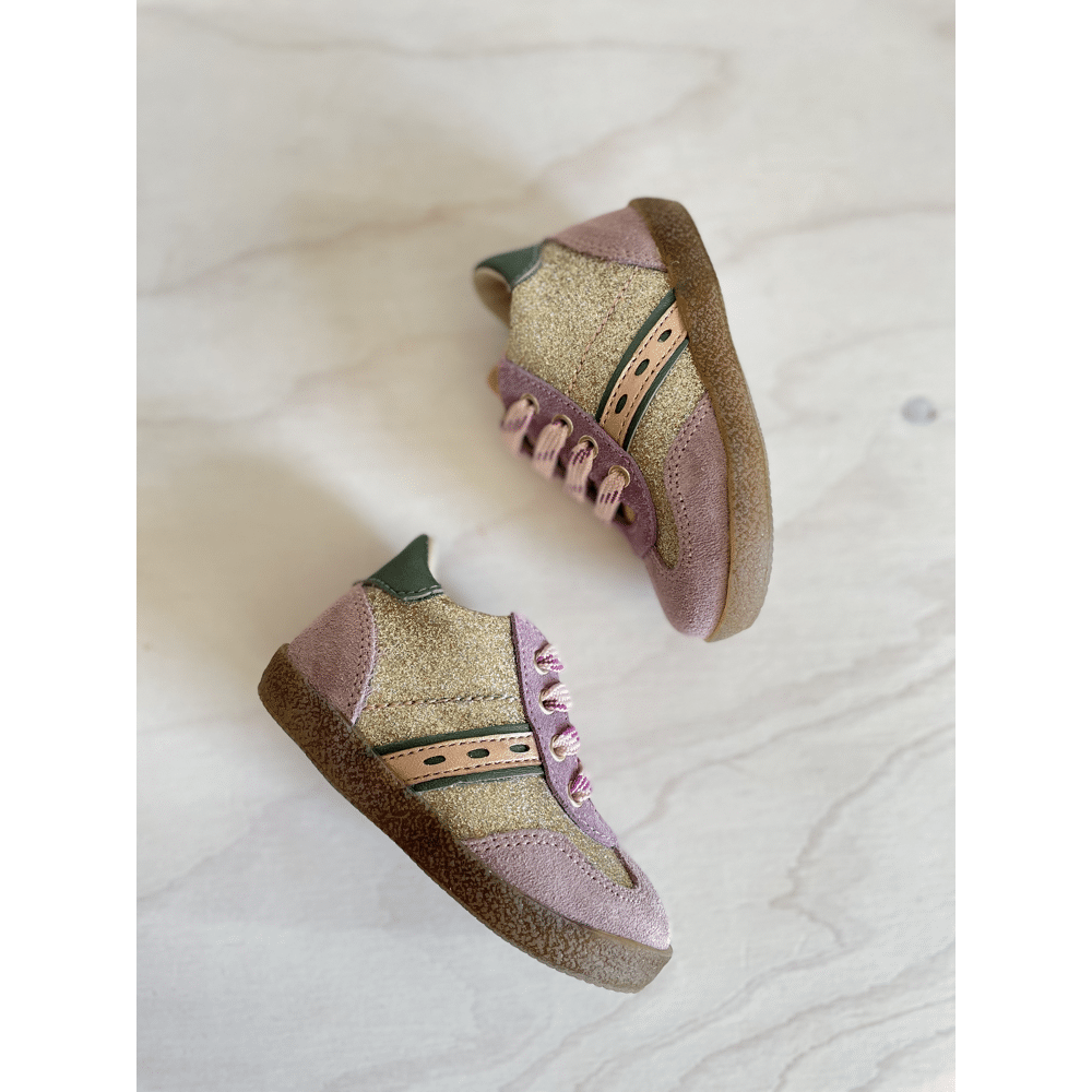 Falcotto - Stapschoentje - Glitter Suede Platinum Pink