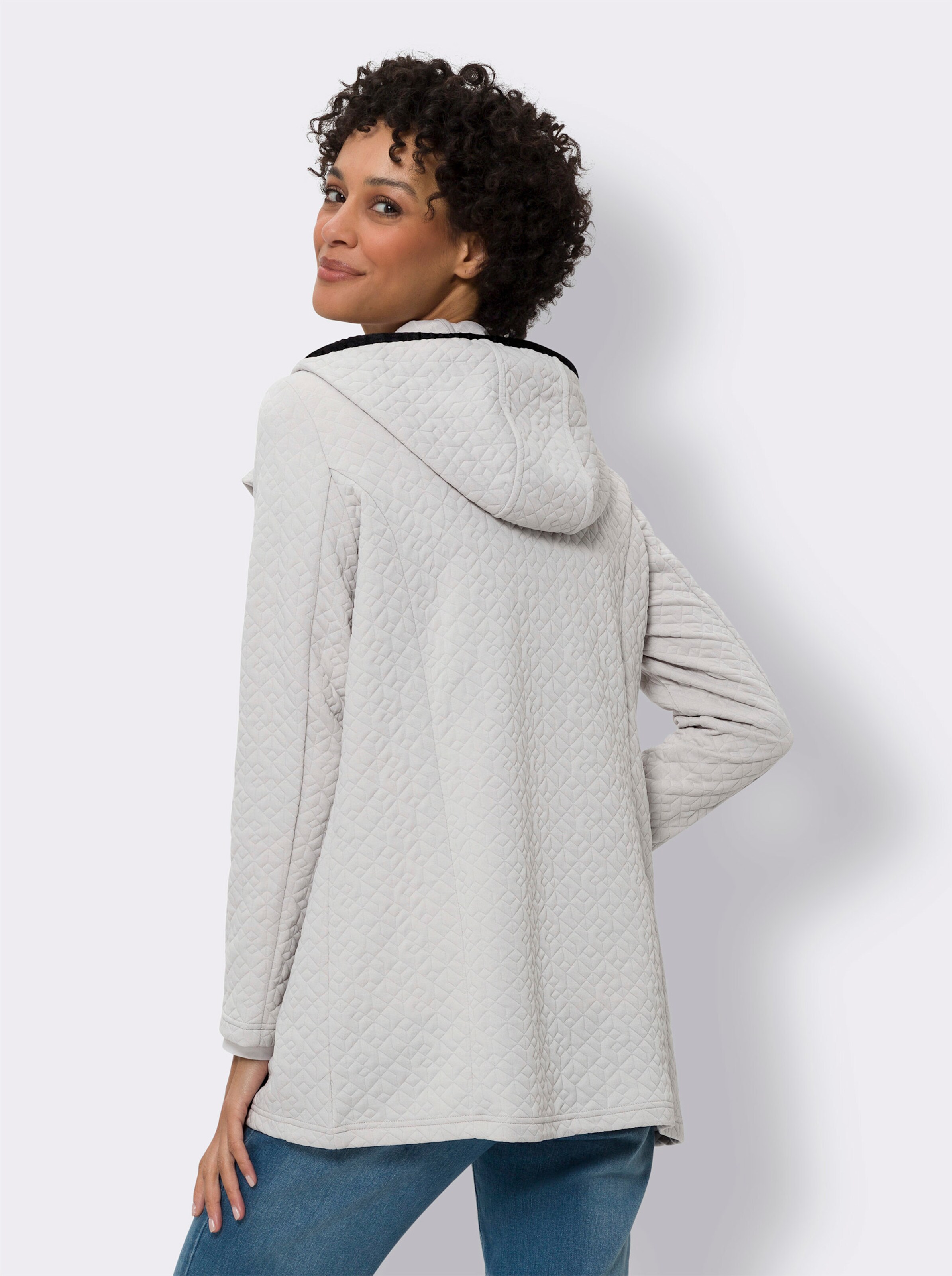 Jacke aus gestepptem Jersey-Jacquard