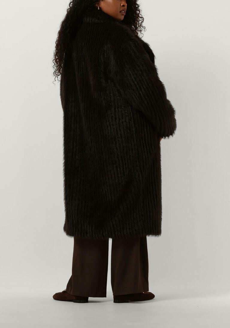 grijze stand studio faux fur jas genevieve coat