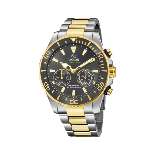 Jaguar Hybrid Diver J889 Herreur, Stål/Sort/Guæld, 46 mm