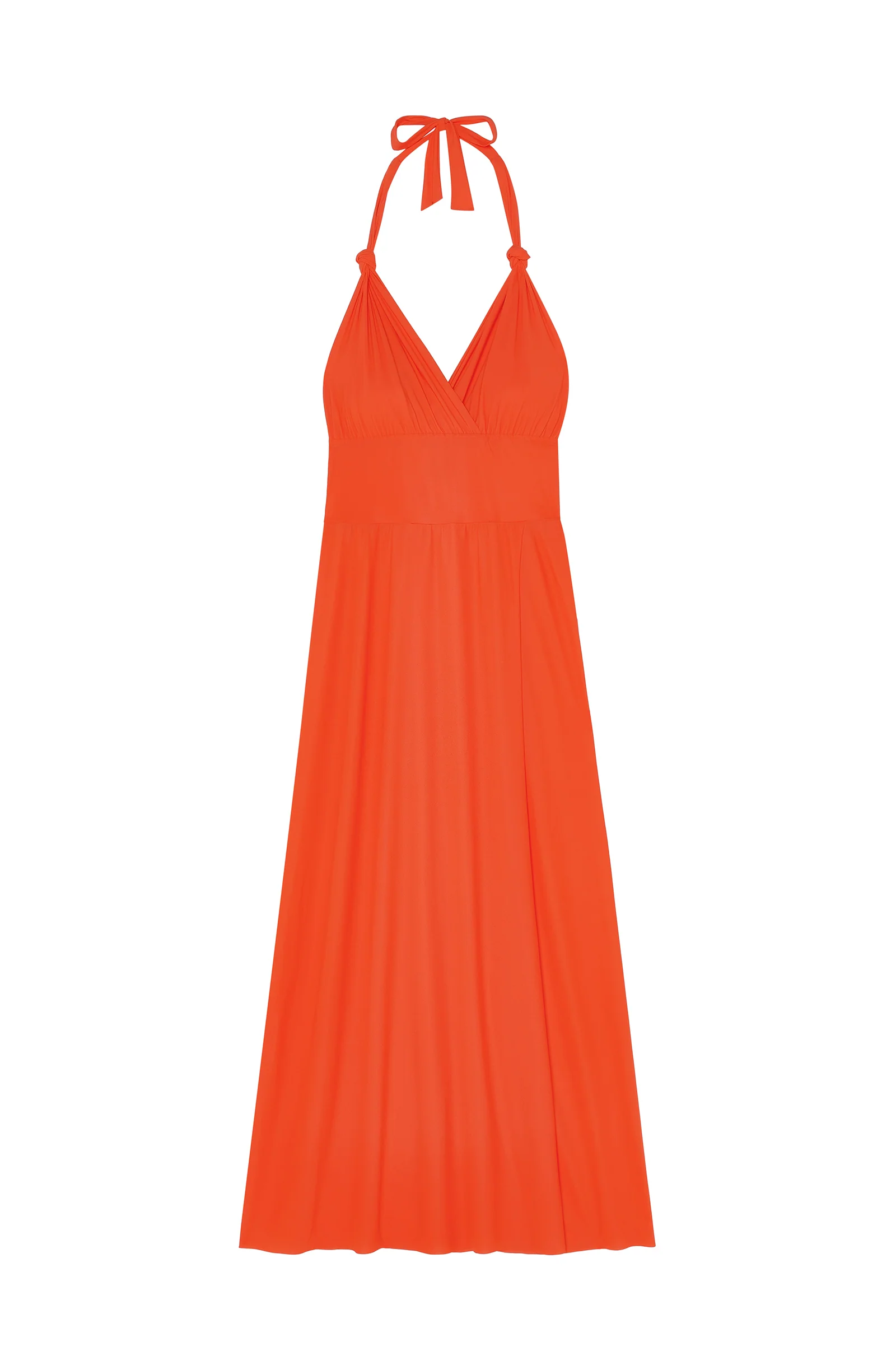 rona Longue robe portefeuille orange dos nu Orange
