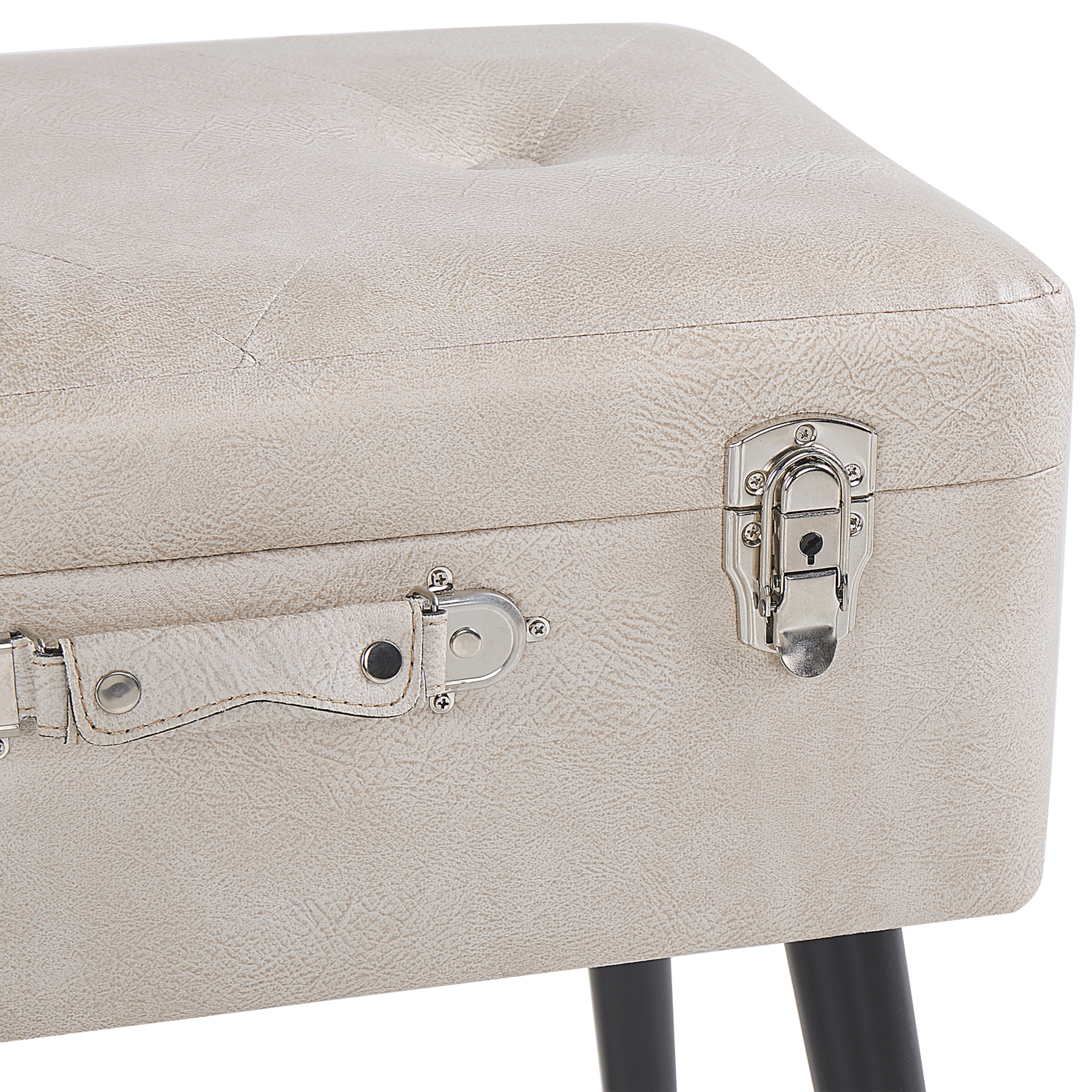 Beliani - MALLARD - Hocker - Beige - Kunstleer