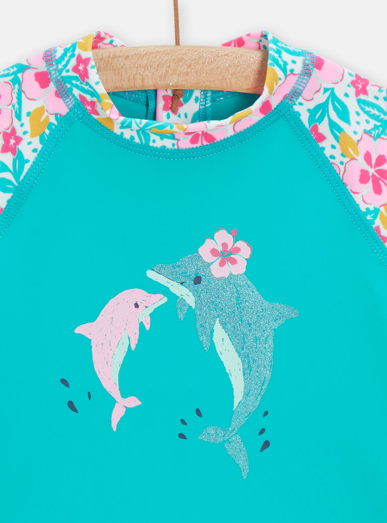 Tee-shirt de bain imprimé fleuri pour bébé fille