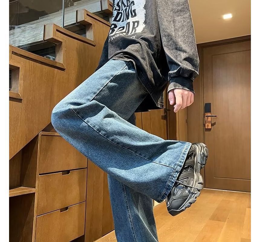 Kenning - Mid Rise Wash Wide Leg Jeans