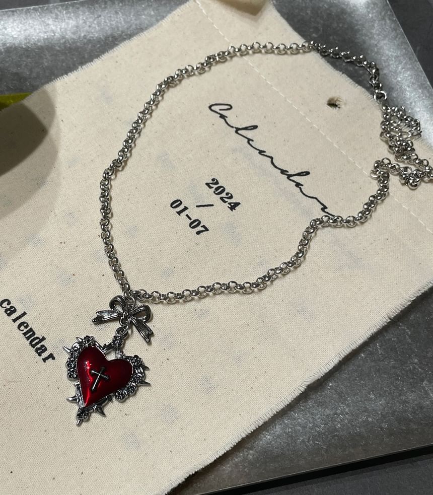 Lilafey - Kruis Hart Hanger Legering Choker