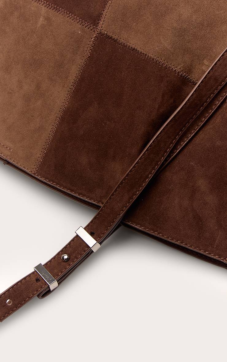 Chocolat Sac Cabas À Bandoulière Ajustable En Synthétique Patchwork