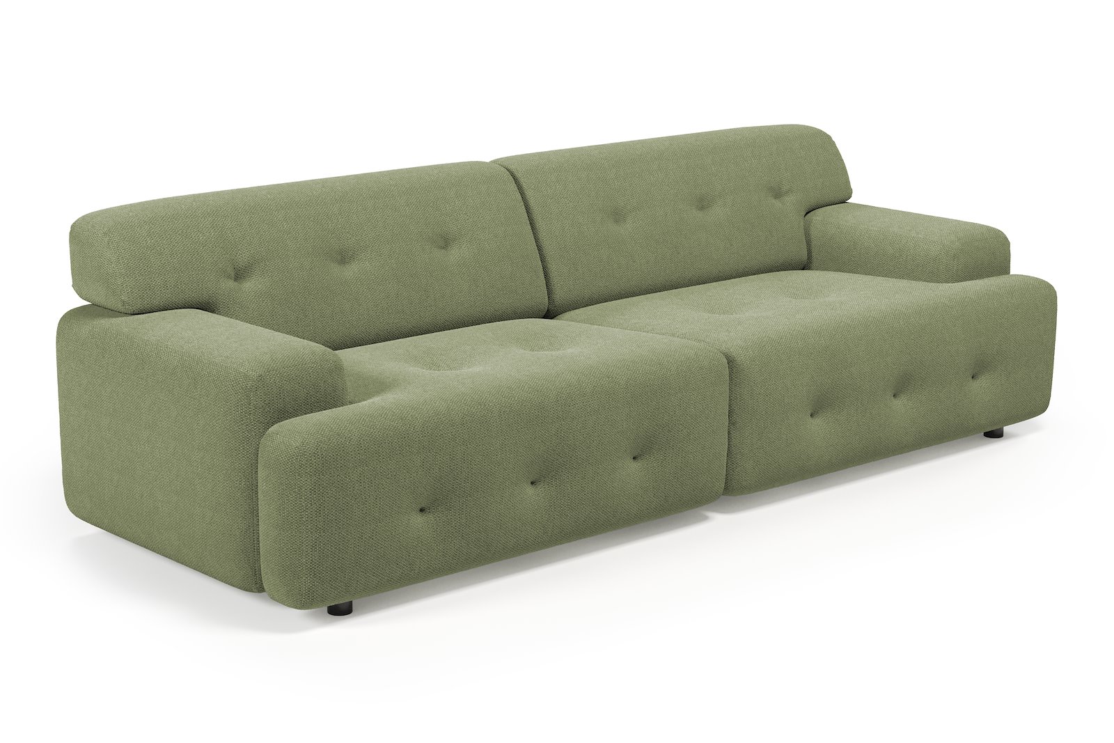 Bob 3-seter Tekstil Mito 55 Pale Green med sorte ben.