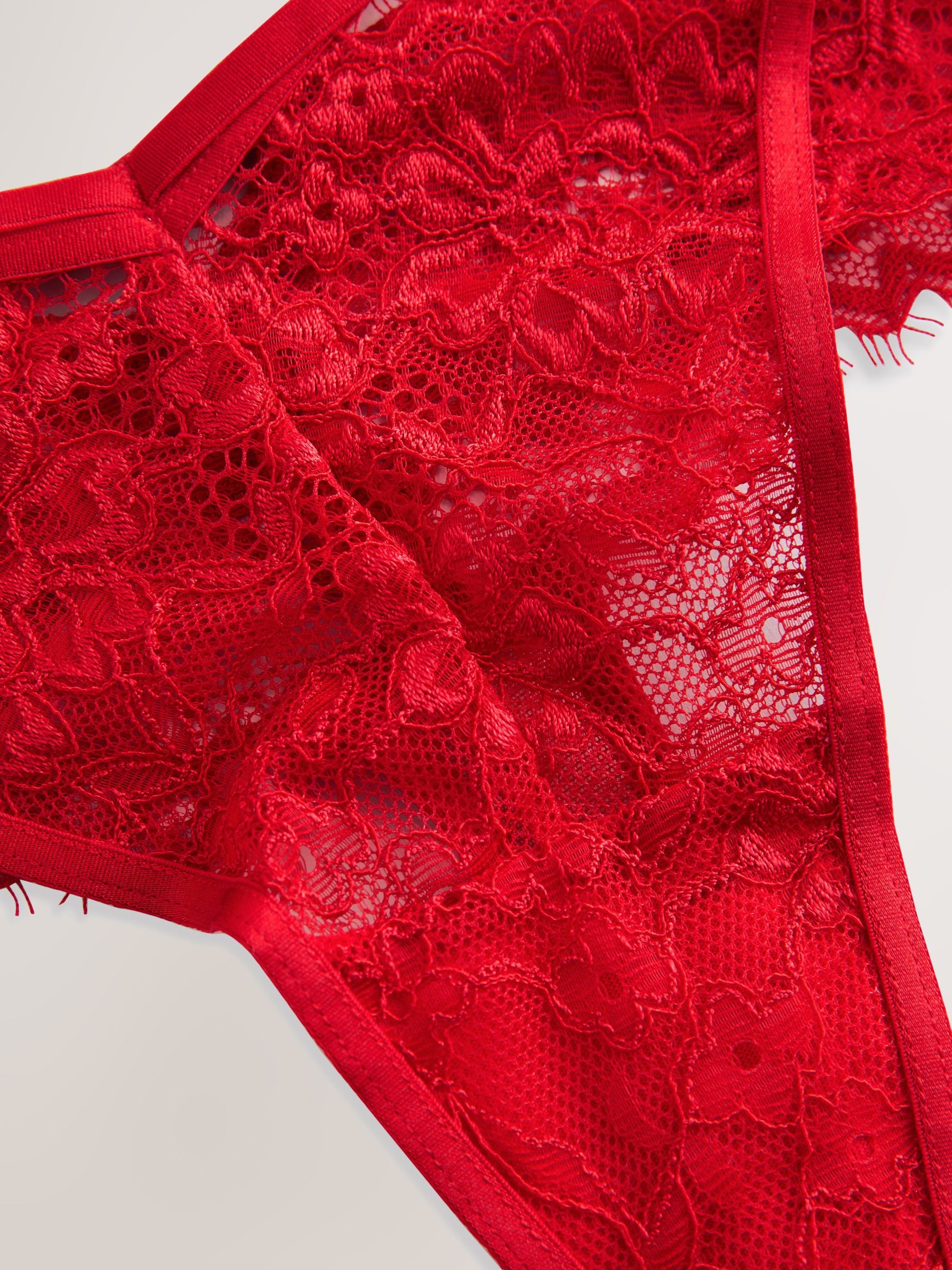 Rood - Slipjes met kant