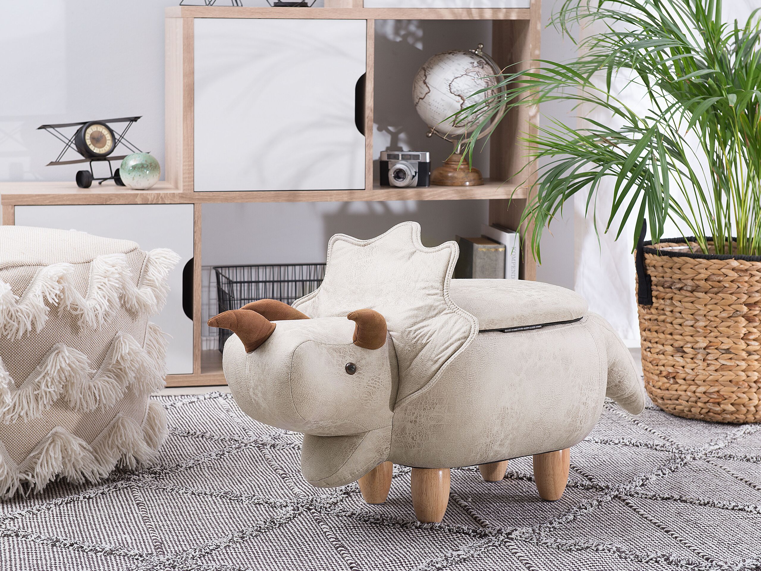 Beliani - TRICERATOPS - Hocker - Lichtgrijs - Polyester