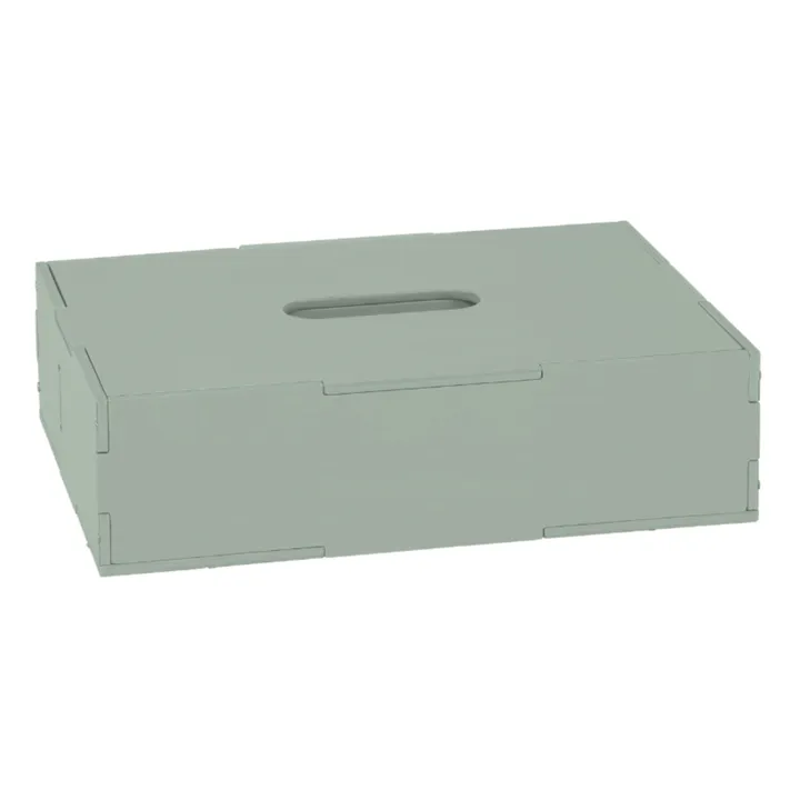 Nofred Boite de rangement avec couvercle en bois | Vert olive