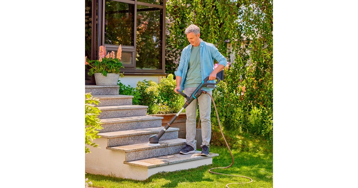 GARDENAAquaBrush Universal accu-multireiniger 04/18V P4A Solo vloerreiniger  (Grijs/turquoise, 14842-55, POWER FOR ALL ALLIANCE, accu en lader niet inbegrepen)