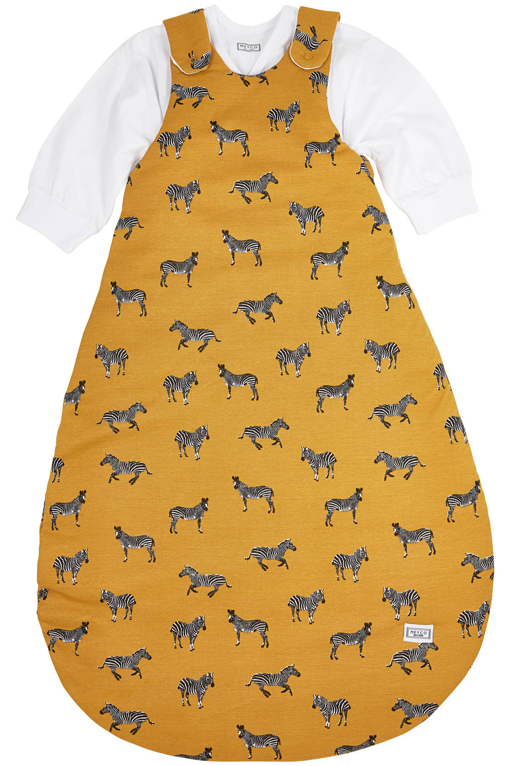 gevoerde 2-delige baby slaapzak Zebra Animal Honey gold