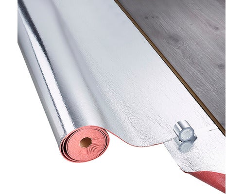 Permanent elastische ondervloer Acoustic Easy+ 8,5x1 m, 1,8 mm dik, voor zwevende plaatsing van laminaat- en parketvloeren
