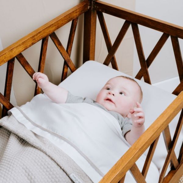 Baby's Only Ledikantlaken Wit / Urban Taupe 120 x 150 cm