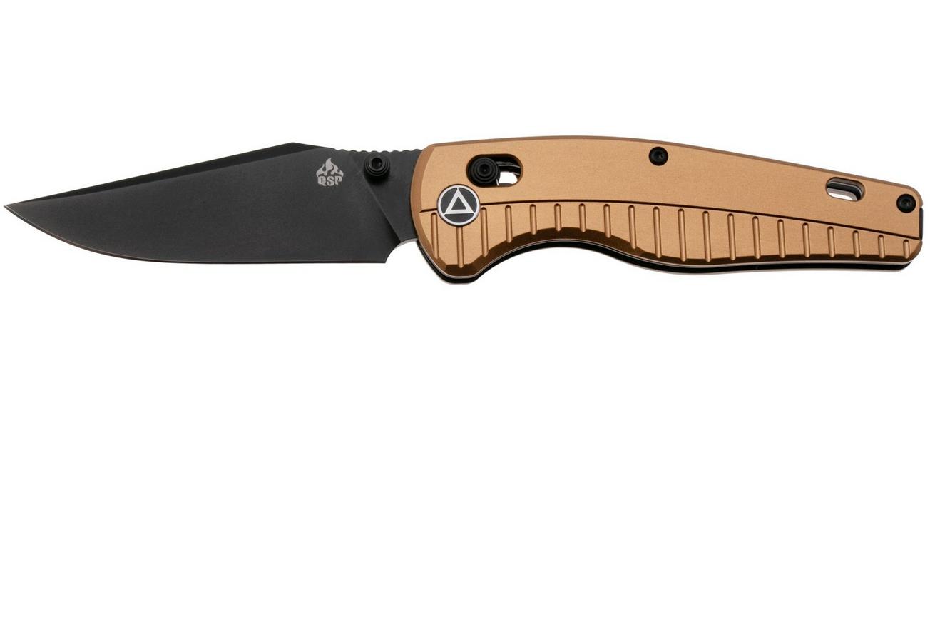 QSP Knife Reptile QS165-A2 PVD 14C28N, Champagne Aluminium, zakmes