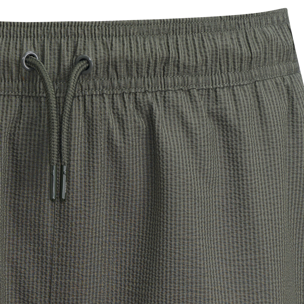 Jonas Nielsen Herren Badeshorts aus Seersucker-Gewebe oliv