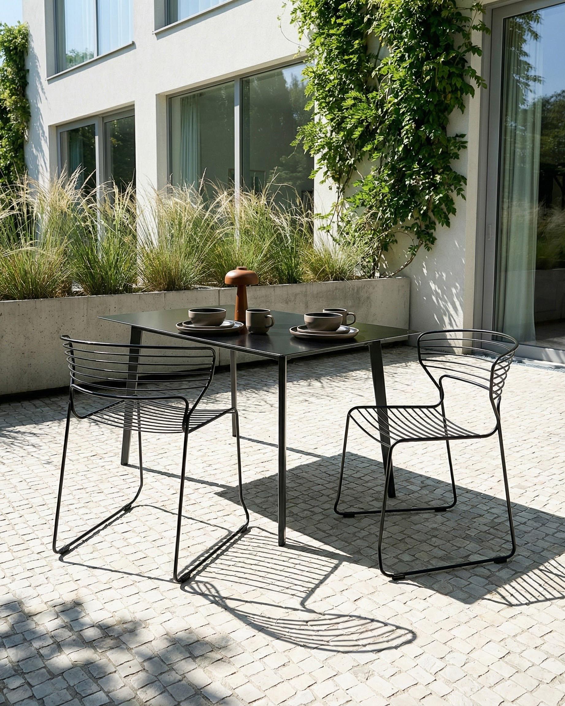 Set van 2 tuinstoelen PISTOIA Metaal Zwart