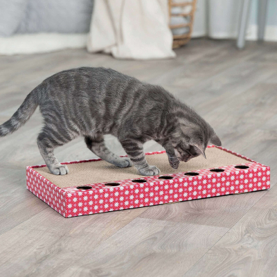 Trixie Kratzpappe mit Spielzeug pink