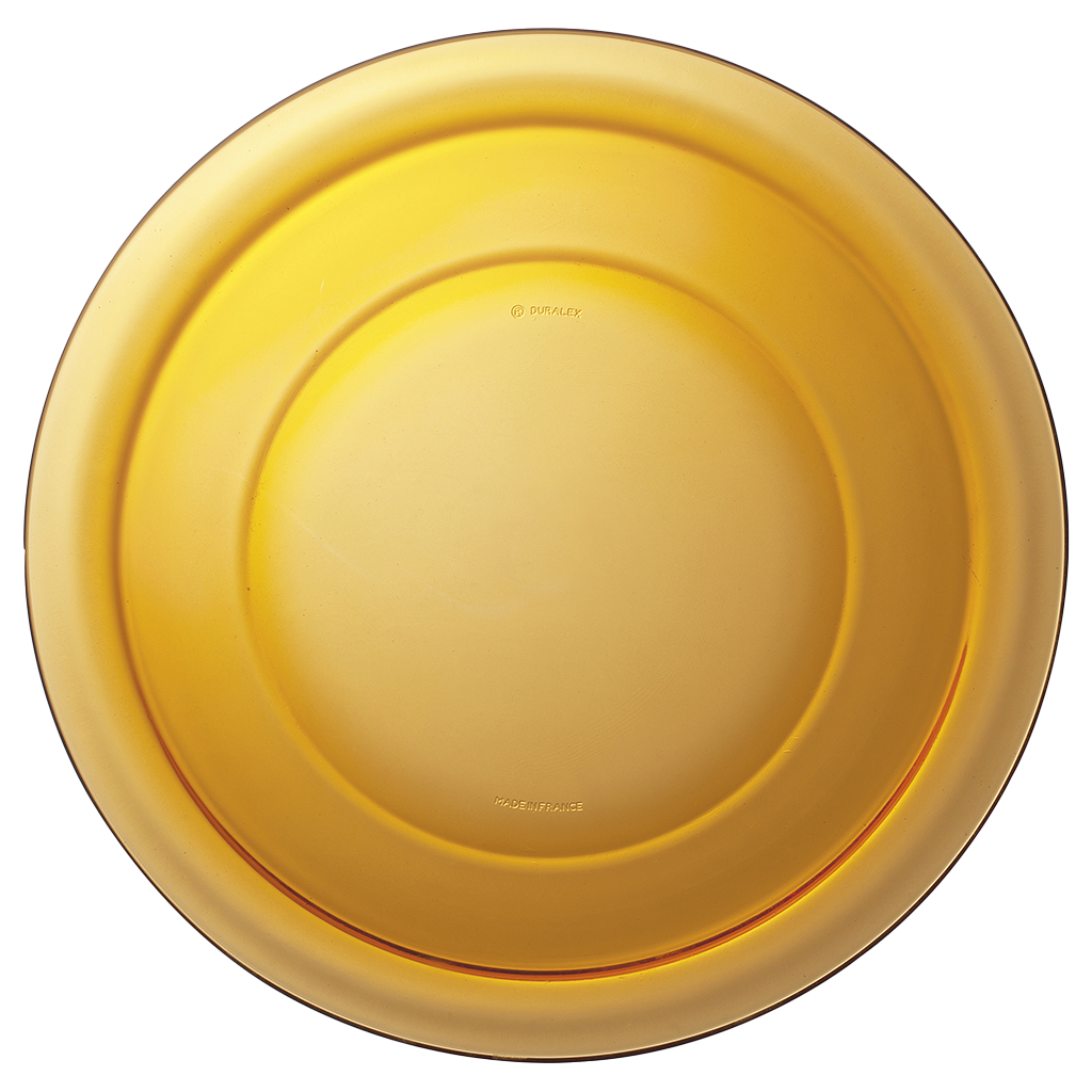 Lys - Plat de service rond creux en verre coloré vermeil 28cm