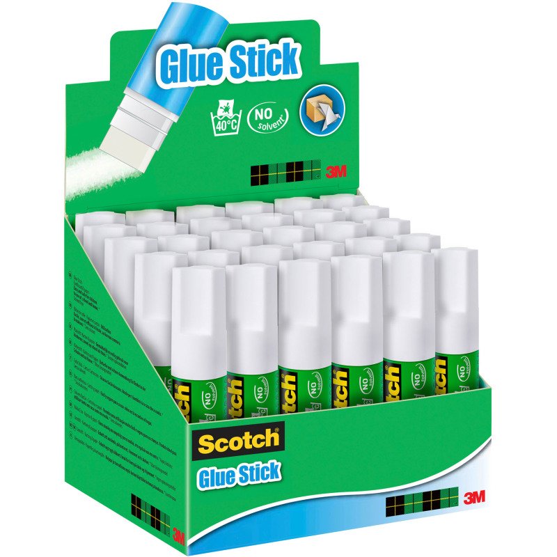 Colle bâton Scotch permanente 8g - Présentoir de 30