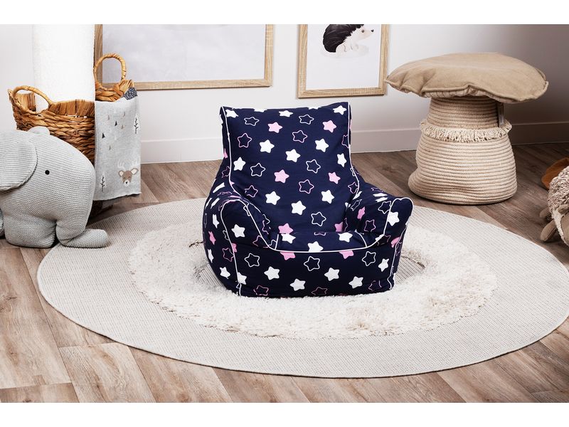 Knorrtoys Kindersitzsack «Star blue pink» Bequemer Sessel für Kinder