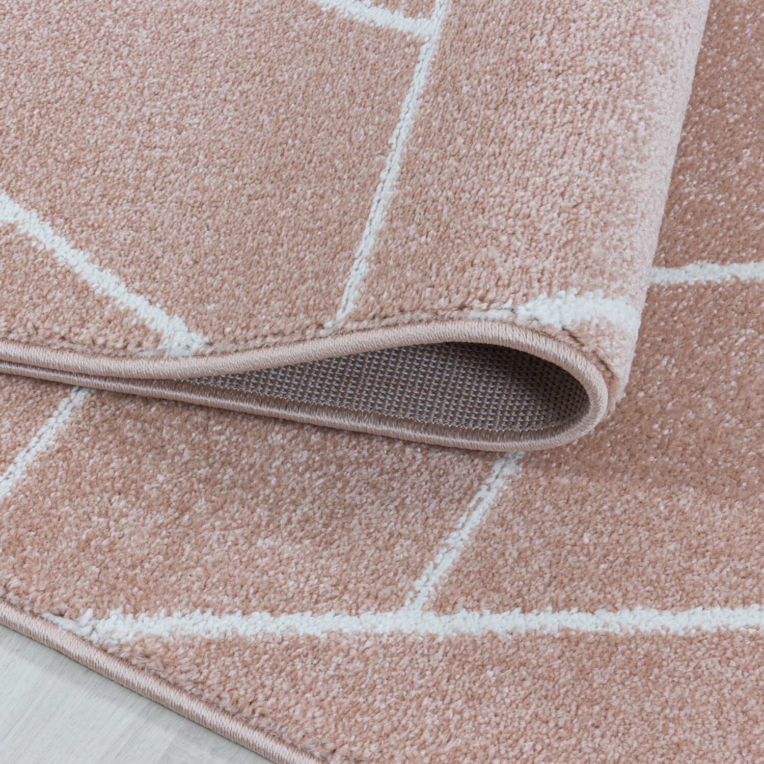 Designer Kurzflor Teppich modern design Wohnzimmer meliert kariert Höhe 10 mm