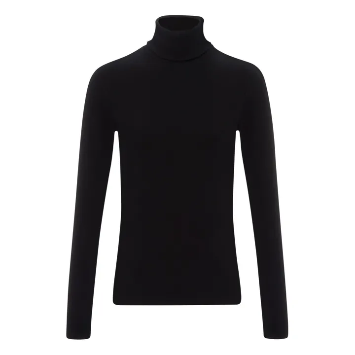 Petit Bateau T-Shirt Col Roulé Coton Bio - Collection Femme  | Noir