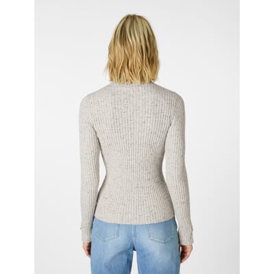 Damen-Strickshirt meliert, Hellgrau