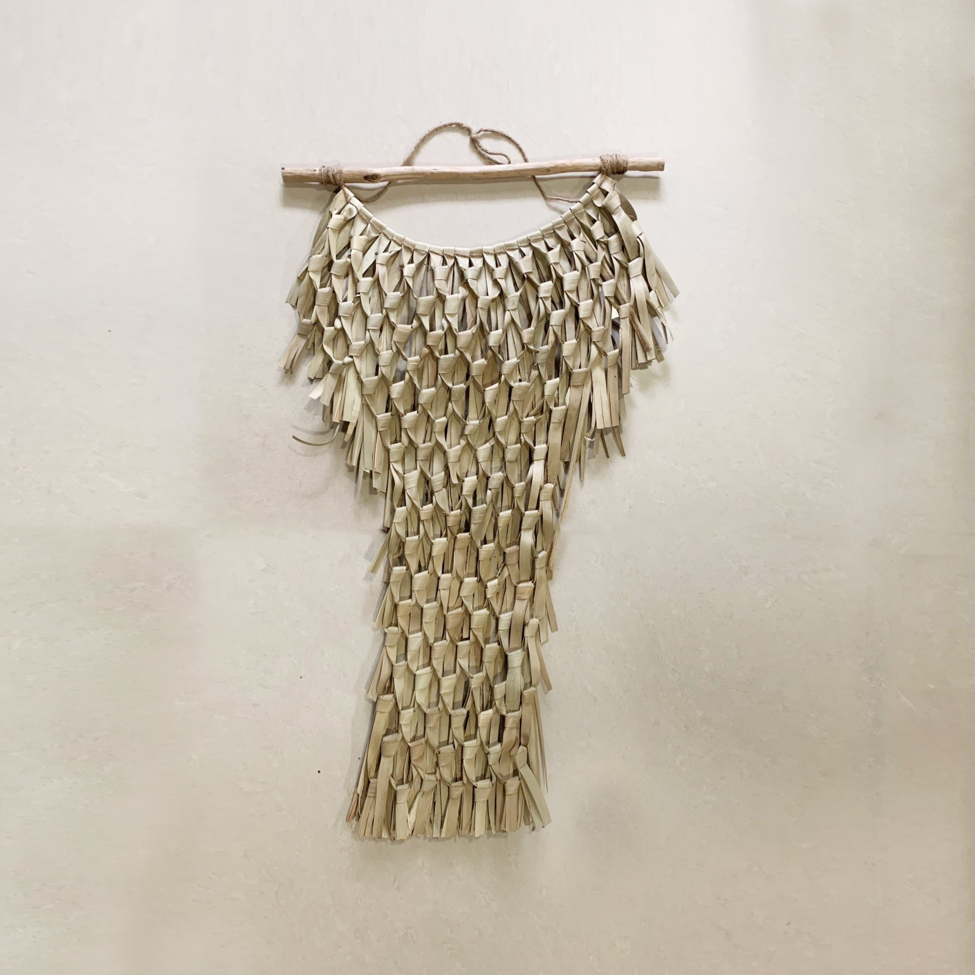 Wandschmuck aus geflochtenen Palmblättern, H 125 cm, B 70 cm von fischer's lagerhaus