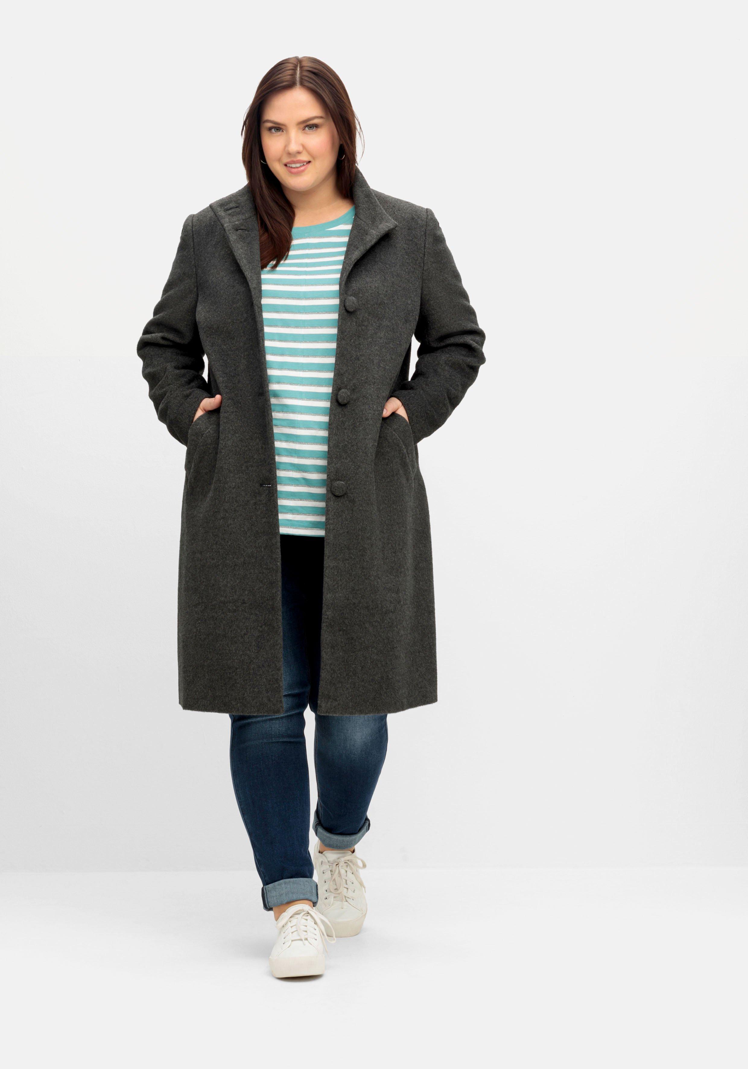 Oversized-Mantel mit Stehkragen, in flauschiger Qualität