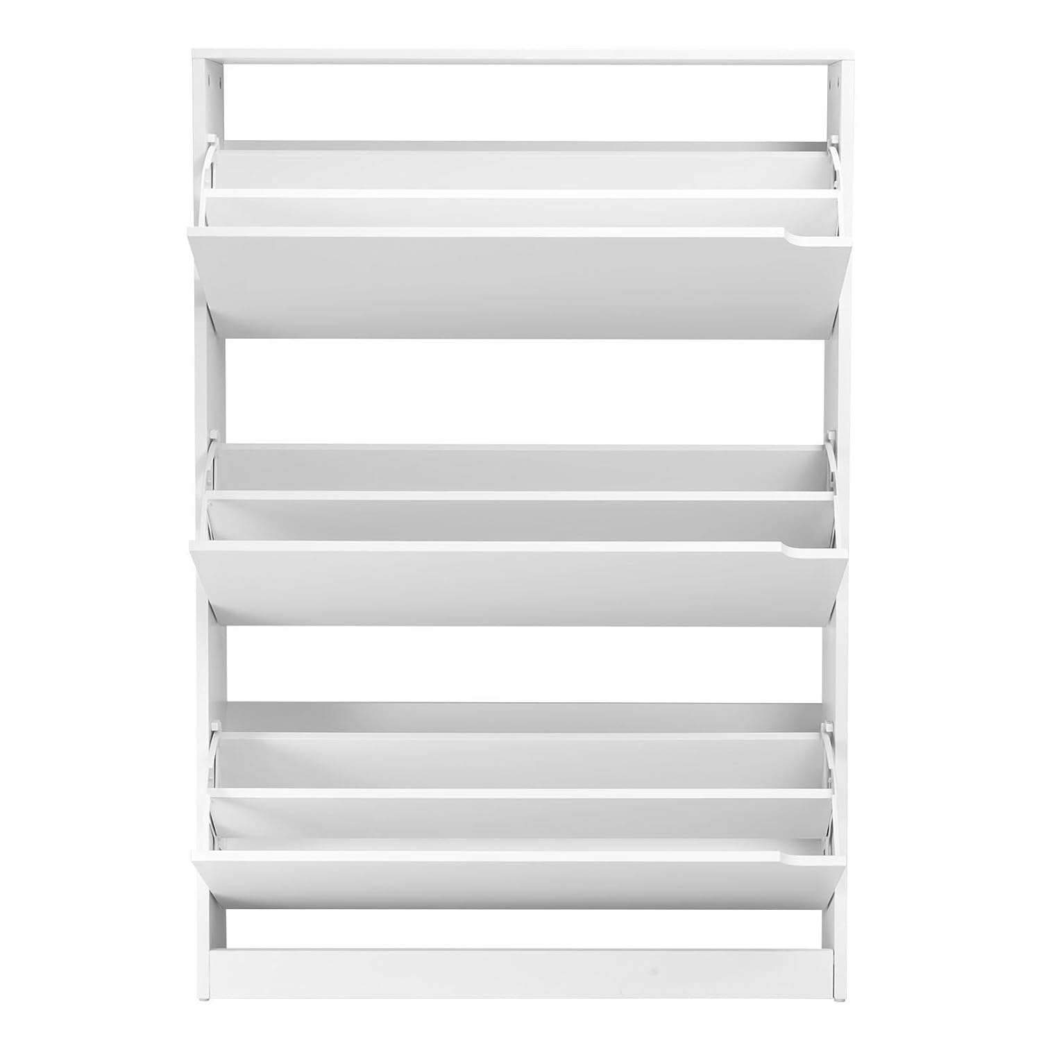 VEVOR Schuhschrank mit 3 Klappen, platzsparender Schuhkipper, freistehender Schuhregal-Organizer für den Eingang Flur Wohnzimmer Veranda, modernes Schuhregal 800 x 220 x 1165 mm Weiß